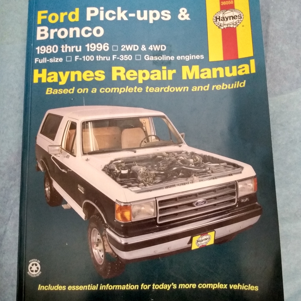 Haynes Repair Manual for Ford Pickups & Broncos. 1980-1996